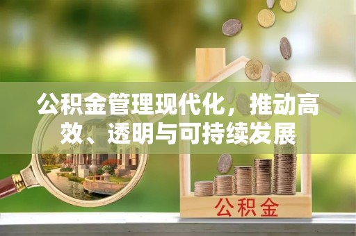 保康公积金管理现代化，推动高效、透明与可持续发展