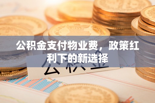 保康公积金支付物业费，政策红利下的新选择