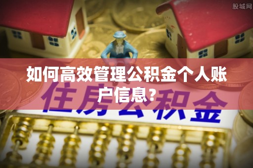 保康如何高效管理公积金个人账户信息？